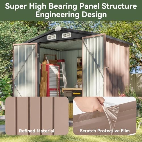 aoxun 6x4 ft shed outdoor storage shed with showing dimensions