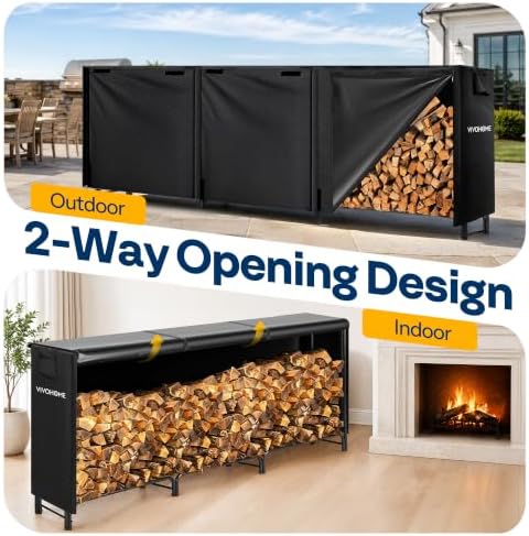 vivohome 12ft waterproof outdoor firewood log rack cover, package contents