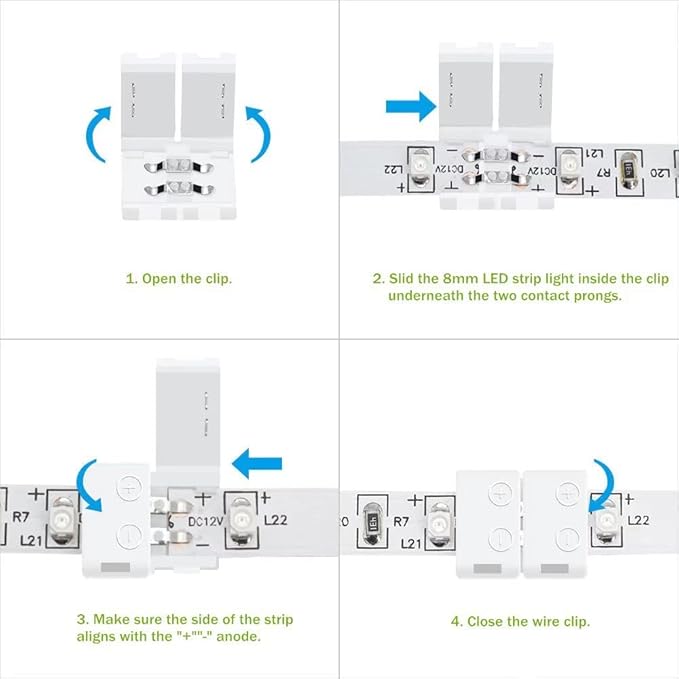 LightingWill 10pcs Pack Strip to Strip Unwired Gapless Solderless Snap Down - Image 5