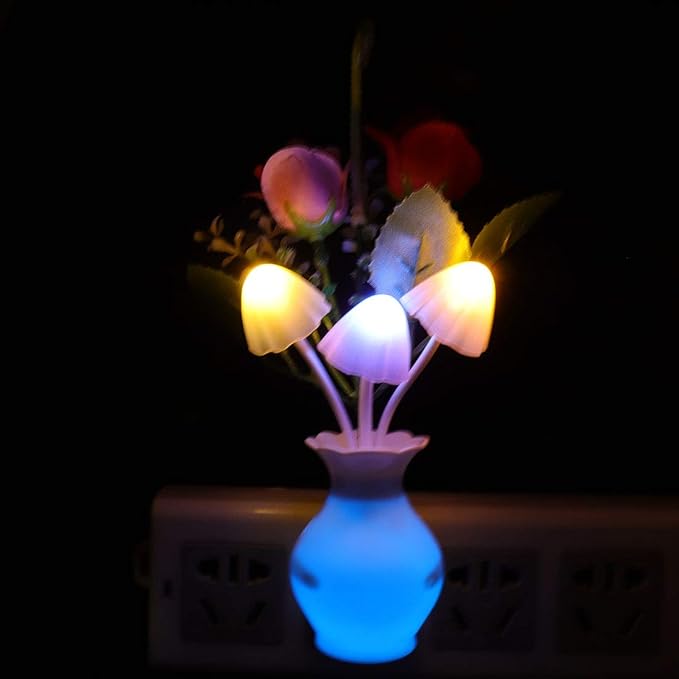 AUSAYE 4 Pack Plug in LED Night Light Sensor Light Rose Flower Decor, Energy - Image 6