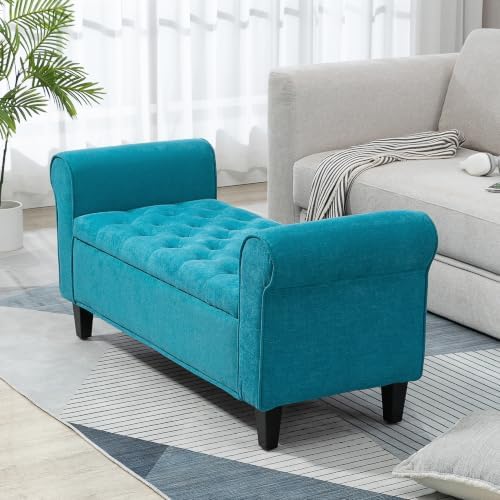 homcom storage ottoman bench 50" with lift top, view 9