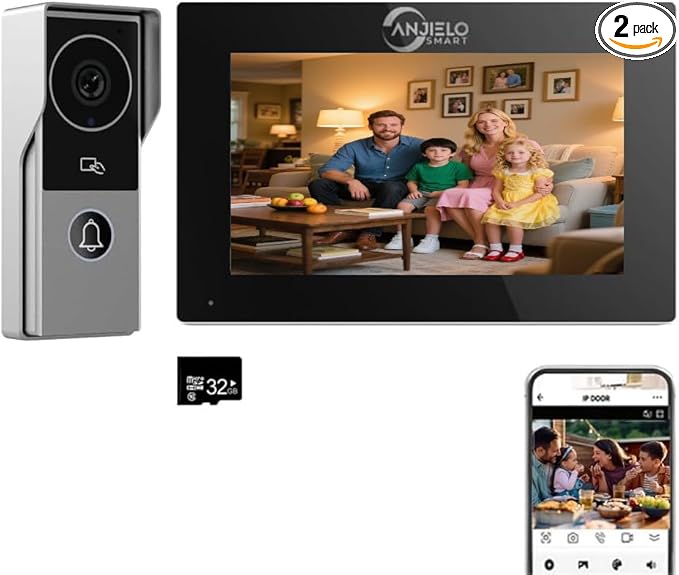 ANJIELO SMART Wired Video Intercom System, Video Doorbell Door Phone System by ANJIELOSMART