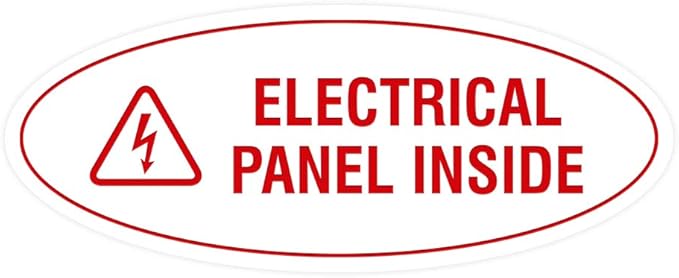 Signs ByLITA Oval Electrical Panel Inside Sign by SignsByLITA