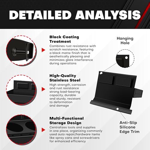 c&t 4-piece magnetic toolbox shelf, tray and holder, close-up detail