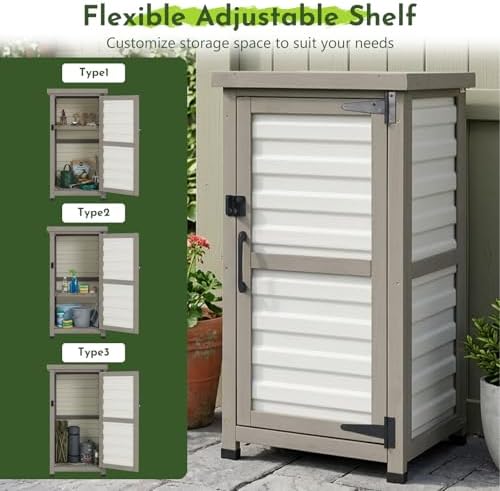 small outdoor storage cabinet with waterproof metal top on a desk or shelf
