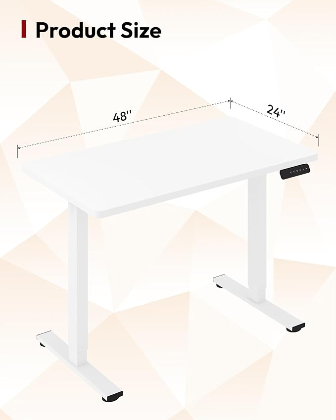 SANODESK Electric Standing Desk 48 x 24 Inches Whole-Piece Desktop Height - Image 3