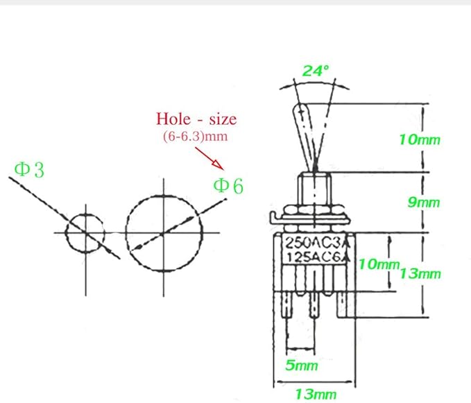 VONVOFF Toggle Switch, ON/Off SPST - Image 5