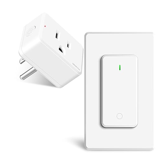 Remote Plug in On Off Switch, Wireless On/Off Light Switch Wall Mounted by greencycle