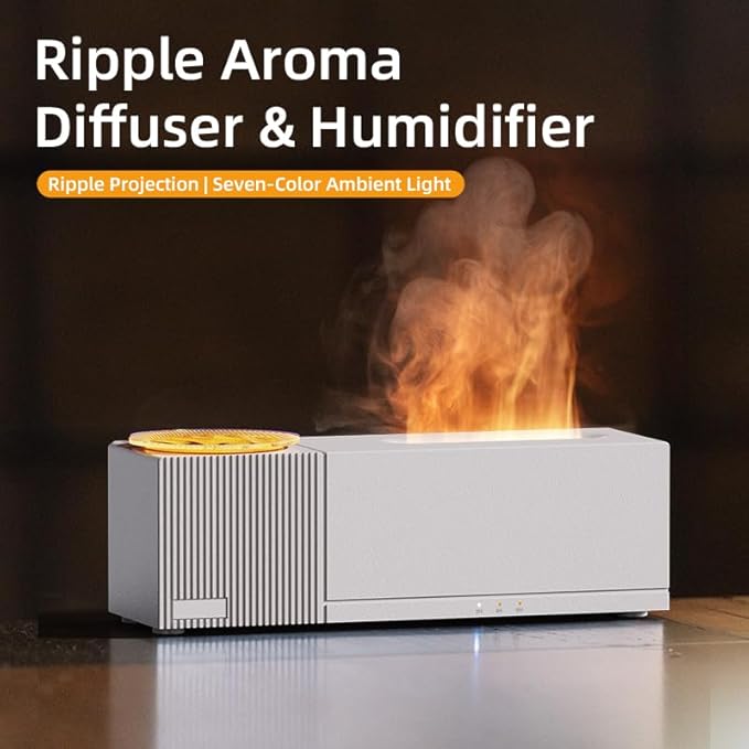Essential Oil Diffuser, Ripple Projection Vibe Flame Oil Diffuser - Image 2