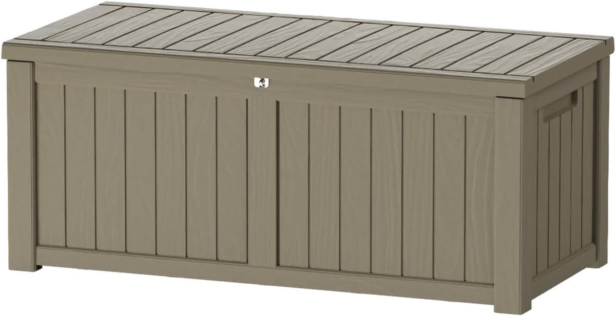 outdoor storage box waterproof, 150 gallon lockable resin, main product view