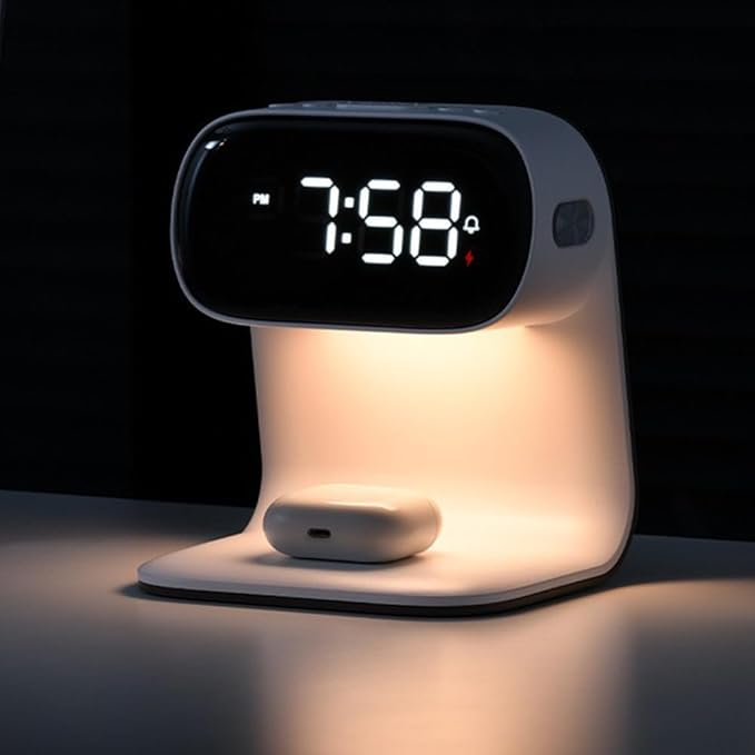 3in1 Multi-Functional Wireless Charging Alarm Clock Smart Night Light Qi by AYITechnology