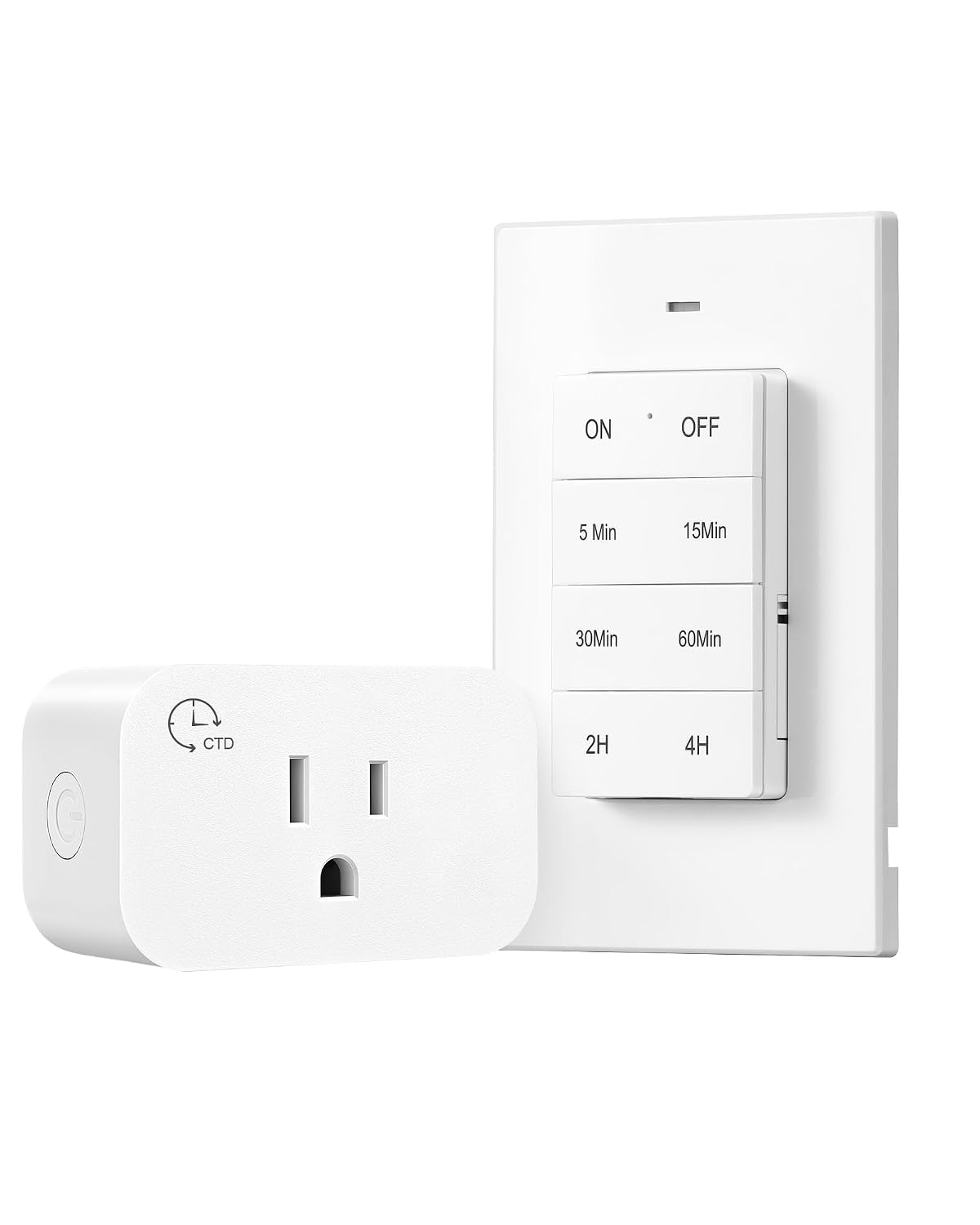 DEWENWILS Indoor Outlet Timer with Remote, 5/15/30/60Min & 2/4Hrs Countdown | 1 Remote & 1 Outlet, 100FT Remote Control Outlet, 15A/1875W Light Timer for Lamps, Fans, Household Appliances, Decorations