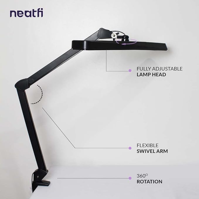 Neatfi XL 2, 500 Lumens LED Task Lamp, 22 Inches Wide, Eye-Caring, Desk Light - Image 5