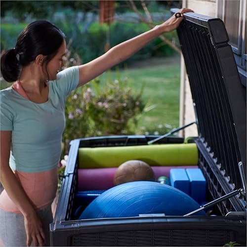 keter borneo outdoor storage deck box, 110 gallon, view 13
