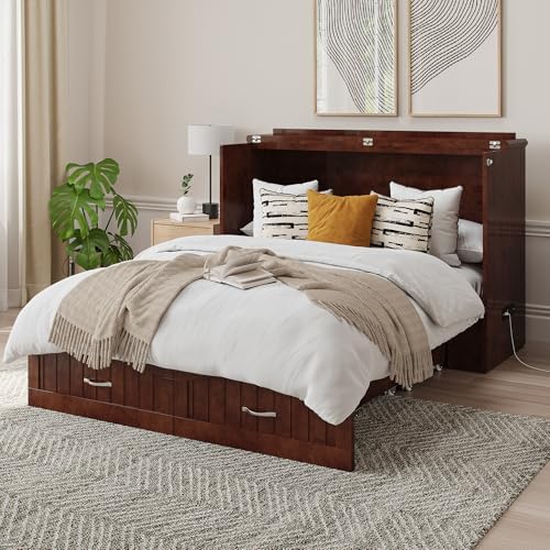 afi, southampton murphy bed chest full with 6" shown in use