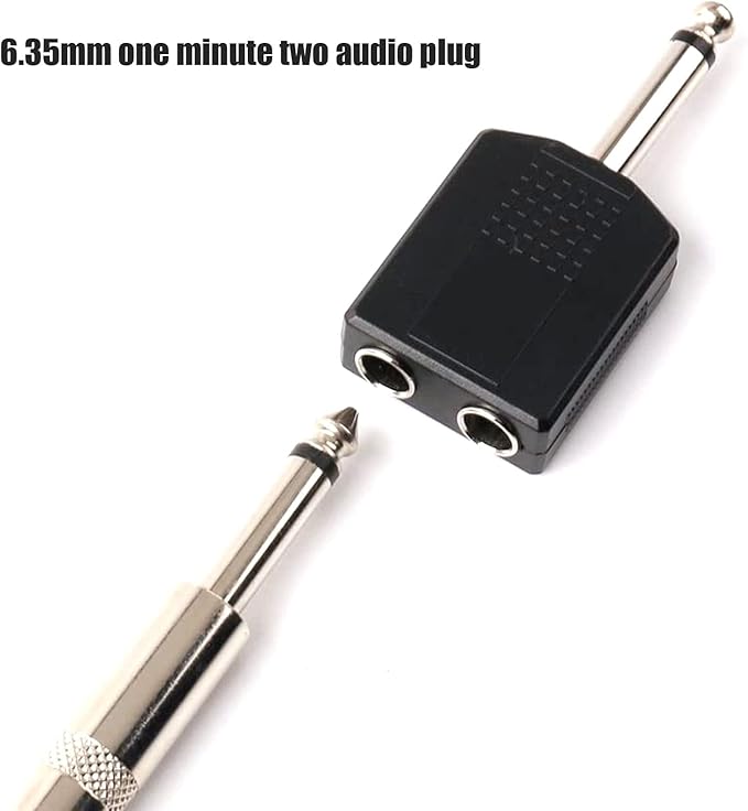 Sairps 1/4 Audio Splitter TS Mono Plug Interconnect Audio One Male 6.35mm and - Image 3