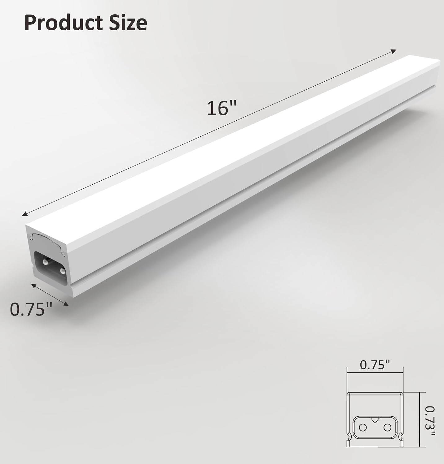 Leetdud Under Cabinet Lighting Plug in, 16 Inch 1 Pc, Linkable AC120V 3CCT 3000K/4000K/5000K Ultra Slim, LED Under Cabinet Lights for Counter Light, Kitchen, Shelf, Sink, Workshop, Desk, White
