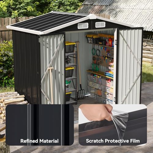 aoxun 6x4 ft shed outdoor storage shed with showing dimensions