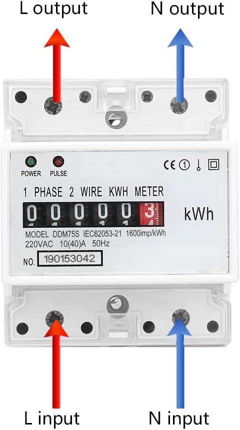 Watris Veiyi DDM75S 10-40A Single Phase KWH Meter, 4P Din Rail Energy Meter - Image 5