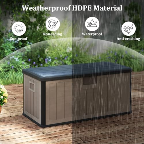 tangkula 100 gallon waterproof outdoor storage box, package contents