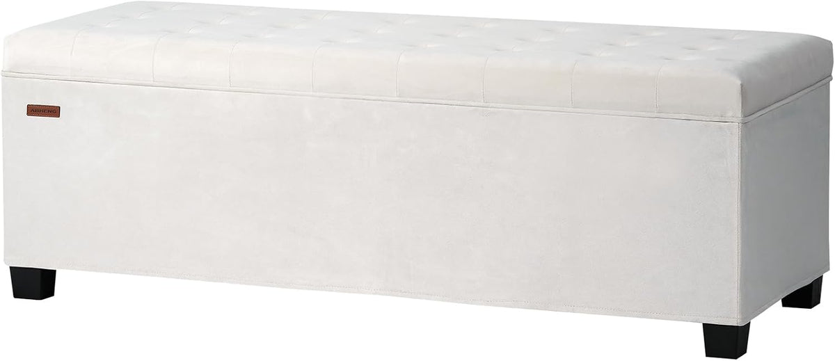 abheng velvet storage ottoman bench with legs,43.5”w x, main product view