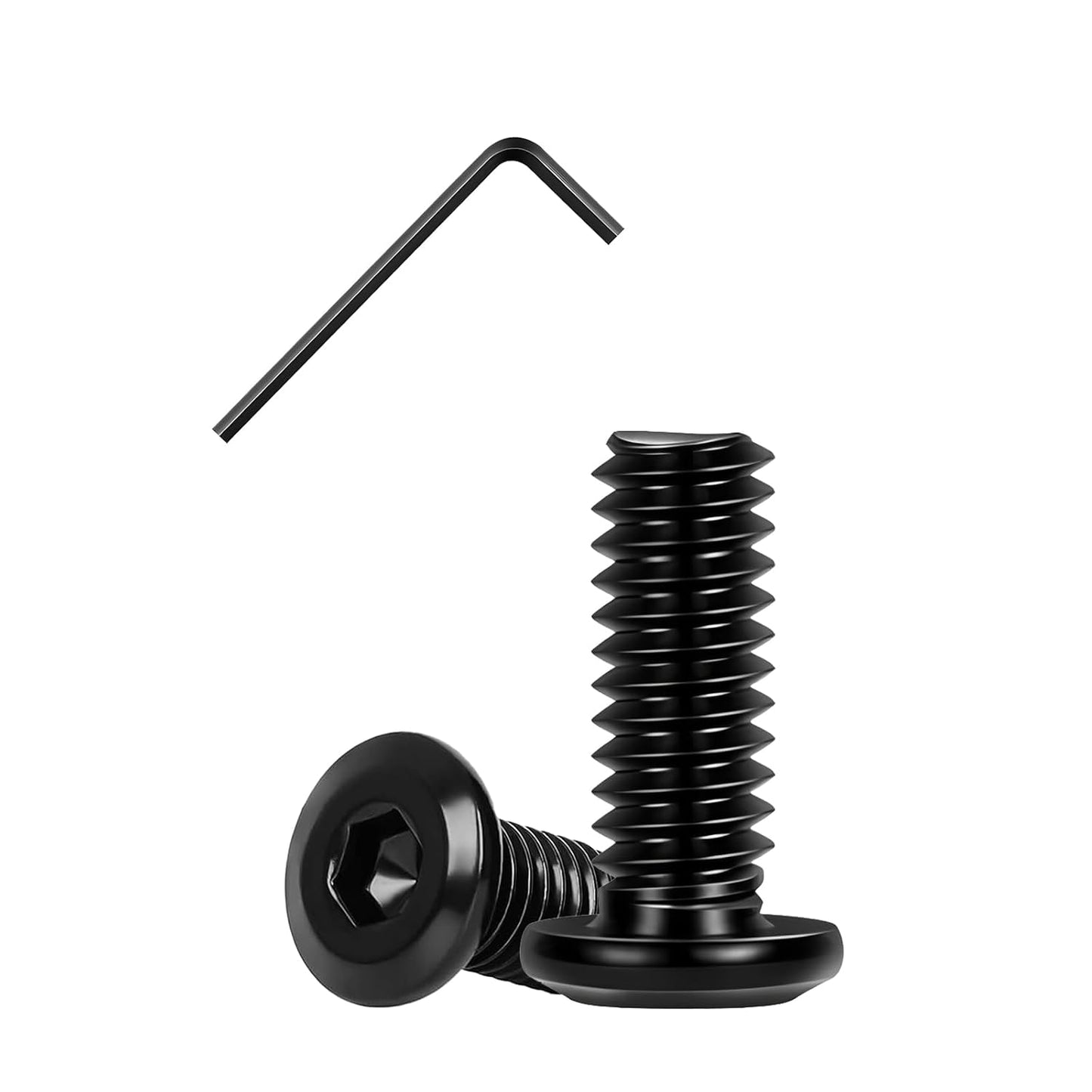 Matuja 1/4-20 x 5/8" Flat Head Hex Socket Bolts Screws,304 Stainless Steel,Black Oxide Finish,Fully Threaded Bright Furniture with Hex Key(20 Pcs)