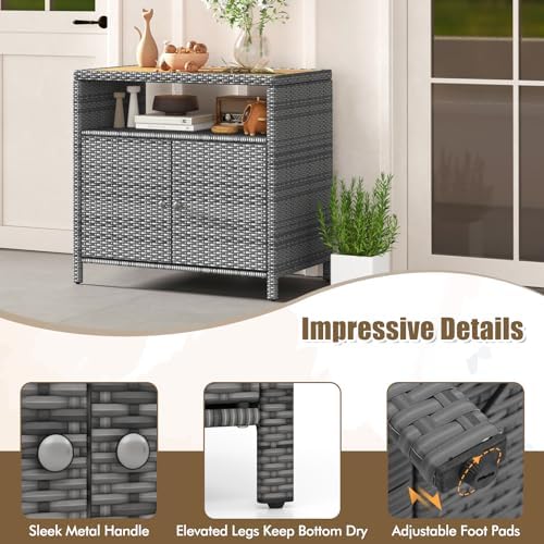rattan storage cabinet, outdoor & indoor sideboards with, package contents