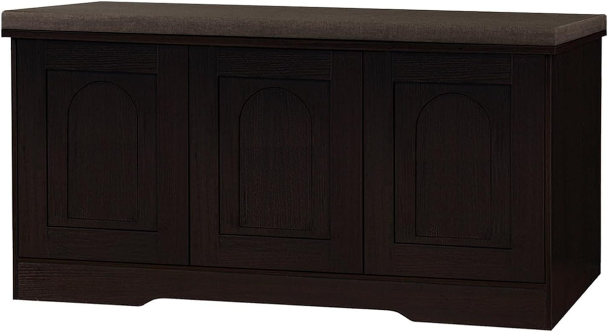 dinzi lvj shoe storage bench with cushion, door, main product view