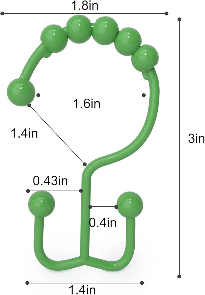 Shower Curtain Hooks, Goowin Shower Curtain Rings, Stainless Steel Shower - Image 3