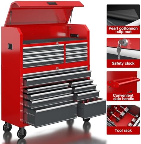 larbanke 60'' rolling tool chest combo, 18-drawer heavy, package contents