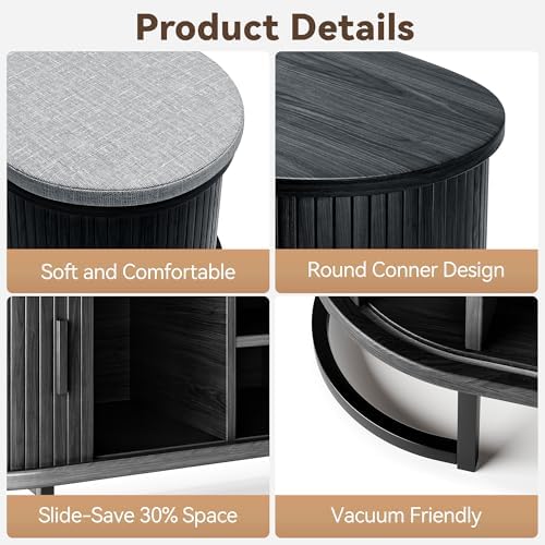 decofy shoe storage bench with cushion and sliding, package contents