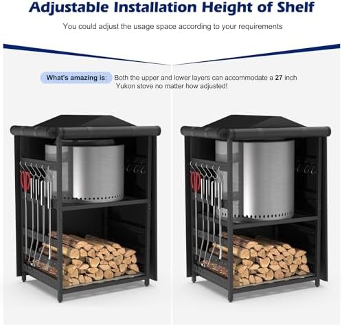 storage station for solo stove bonfire, yukon, ranger, side view