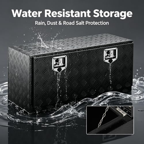 30 inch full weld aluminum underbody tool box, side view