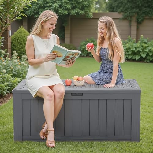 flamaker internal 120 gallon deck box waterproof, large on a desk or shelf
