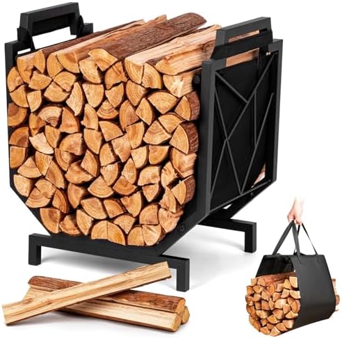 hihaduum firewood rack outdoor indoor - firewood holder, main product view