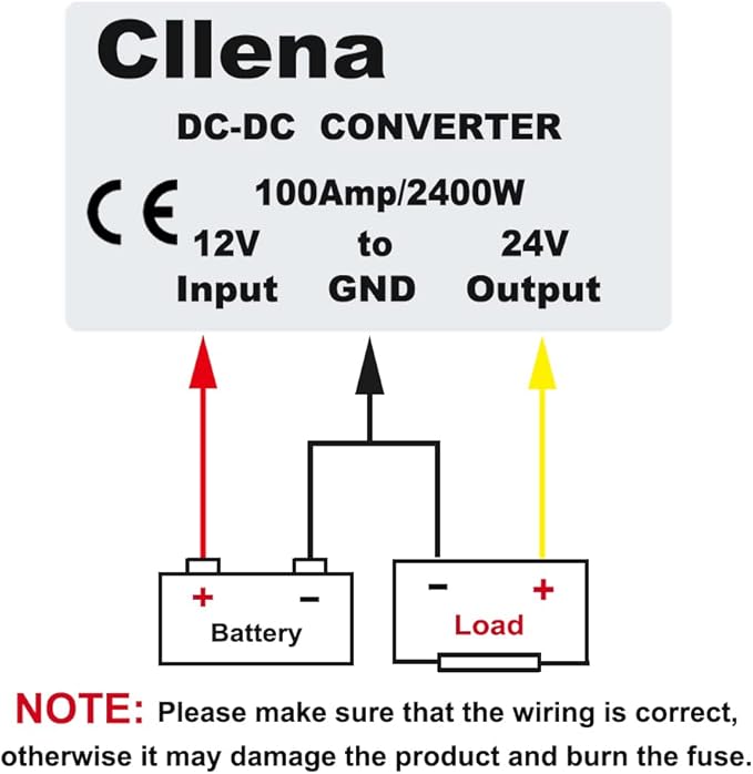 Cllena DC/DC 12V to 24V Boost Converter 100A 2400W Step Up Voltage Regulator - Image 7