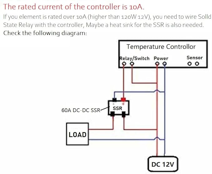 bayite DC 12V Fahrenheit Digital Temperature Controller 10A 1 Relay - Image 5