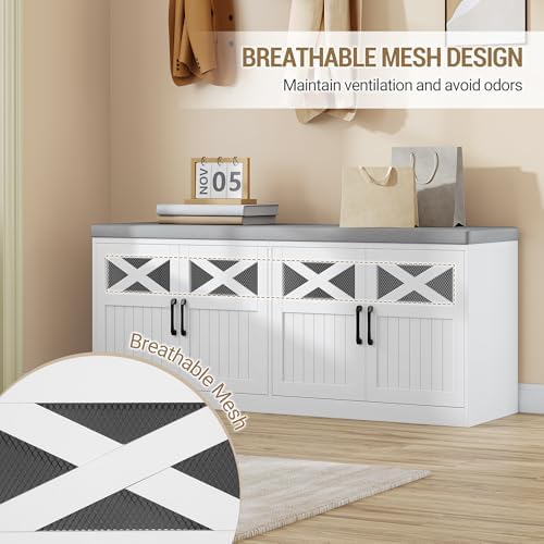 hzuaneri 47.2" shoe storage bench with 4 barn, package contents