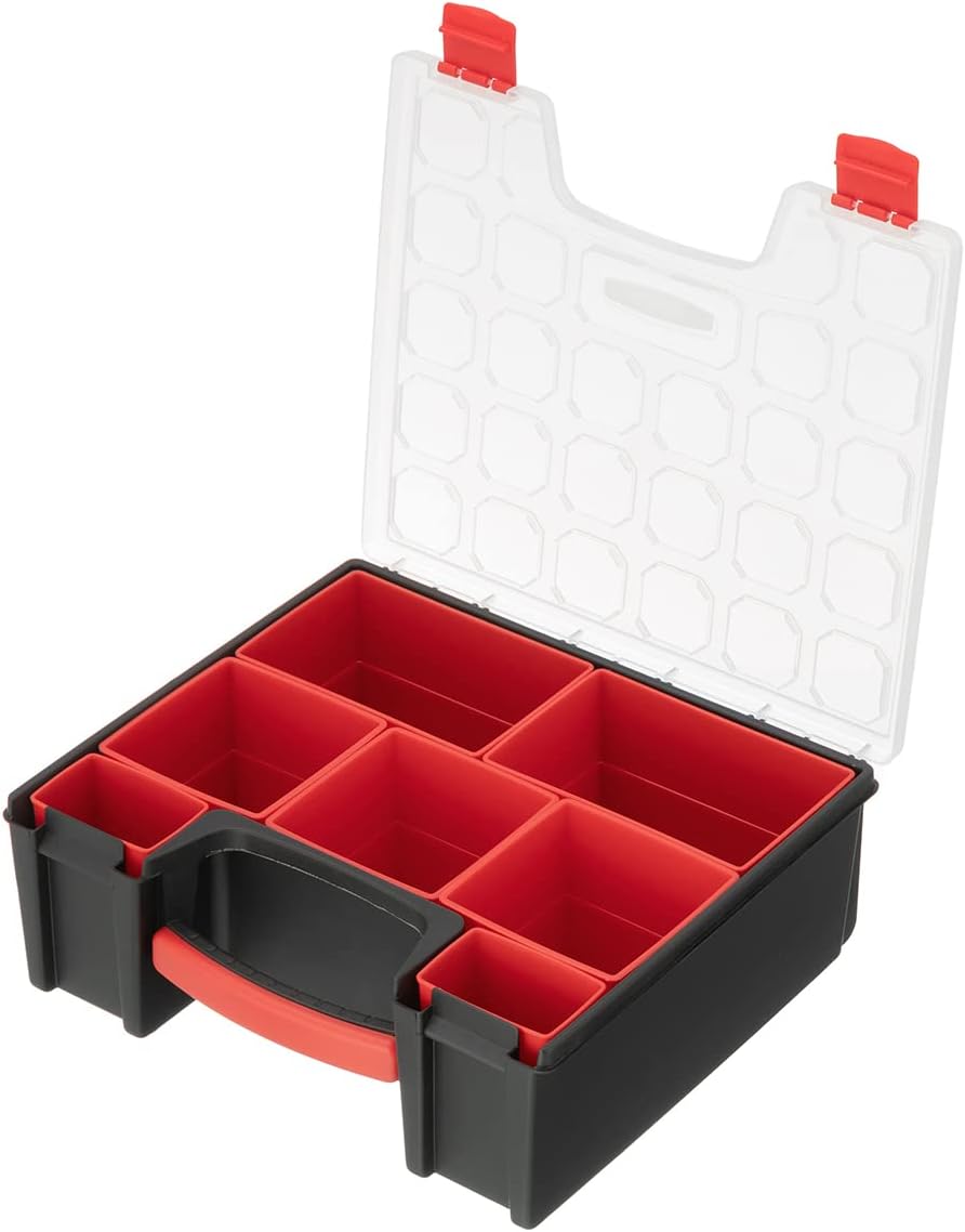 intertool hardware organizer with 7 deep removable bins, main product view