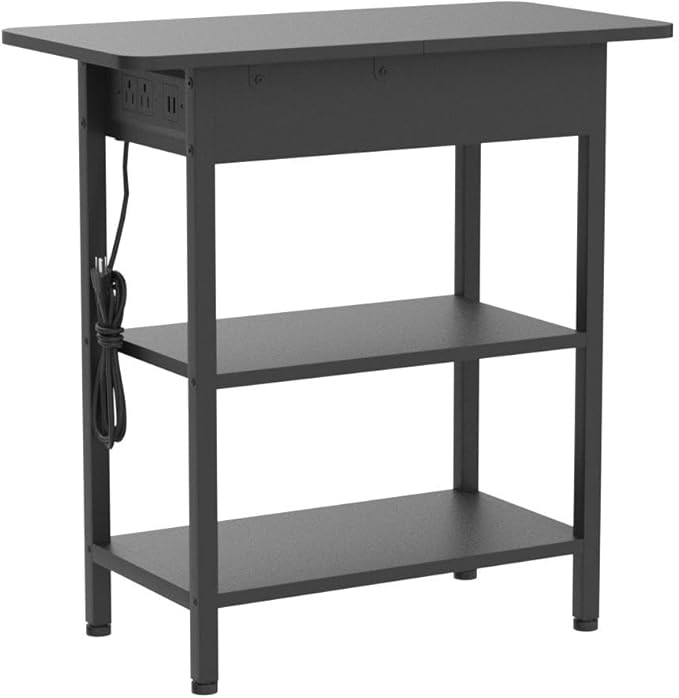 LIDYUK End Table with Charging Station, Nightstands Set of 2 - Image 5