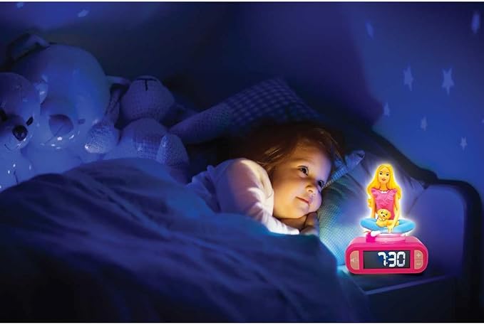 LEXiBOOK, Mattel Barbie, Barbie Nightlight Alarm Clock, Sounds and Melodies - Image 6