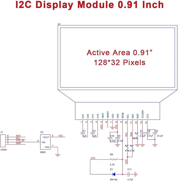 Hosyond 5 Pcs 0.91 Inch I2C IIC OLED Display Module OLED Screen DC 3.3V~5V - Image 8
