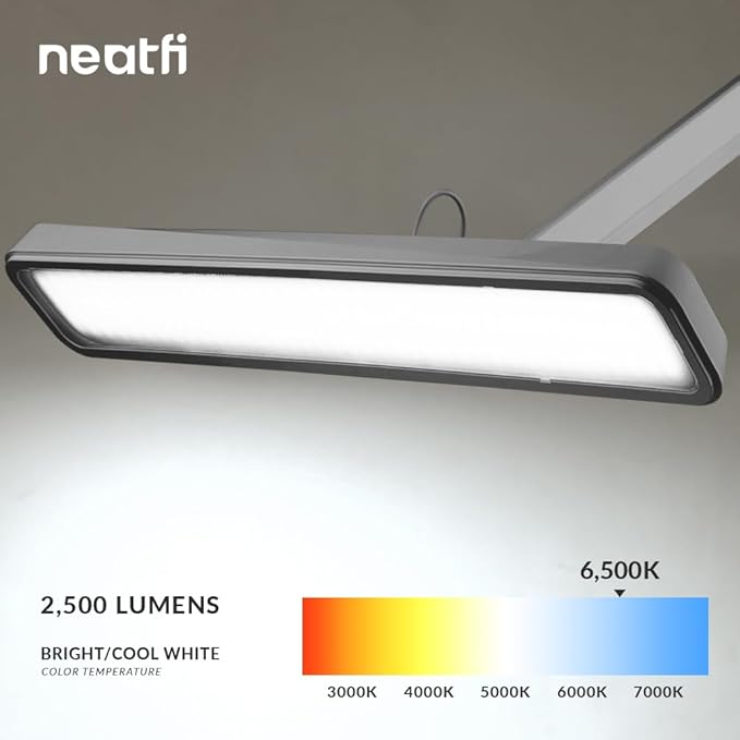 Neatfi XL 2, 500 Lumens LED Task Lamp, 22 Inches Wide, Eye-Caring, Desk Light - Image 3