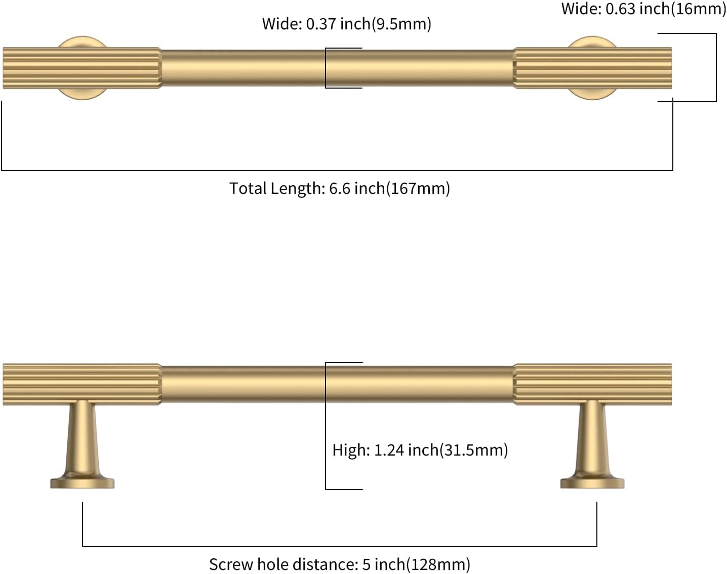 Asidrama 10 Pack 5 inch Champagne Bronze Kitchen Cabinet Handles | Heavy-Duty Solid Zinc, 2 Screw Sizes, 5" Hole Center(128mm), Cupboards, Drawers, Dressers, Furniture, Hardware