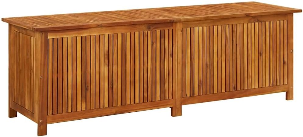 vidaxl patio storage box 68.9"x19.7"x22.8" solid acacia wood, main product view