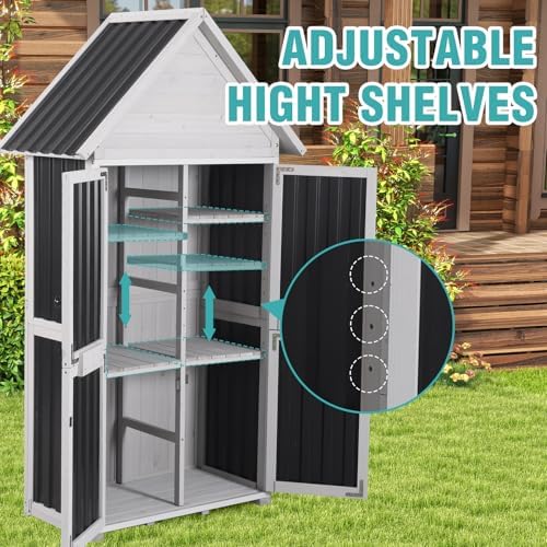 sheds outdoor storage,garden shed with metal frame structure, side view