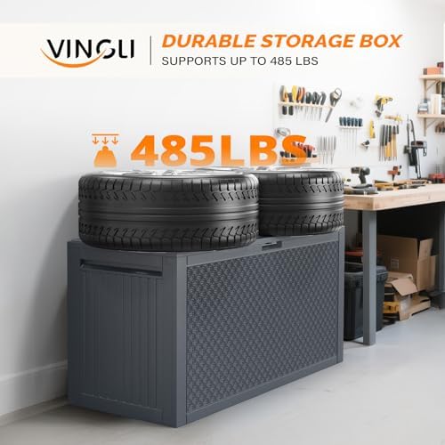 vingli 90 gallon lockable durable outdoor storage box, package contents