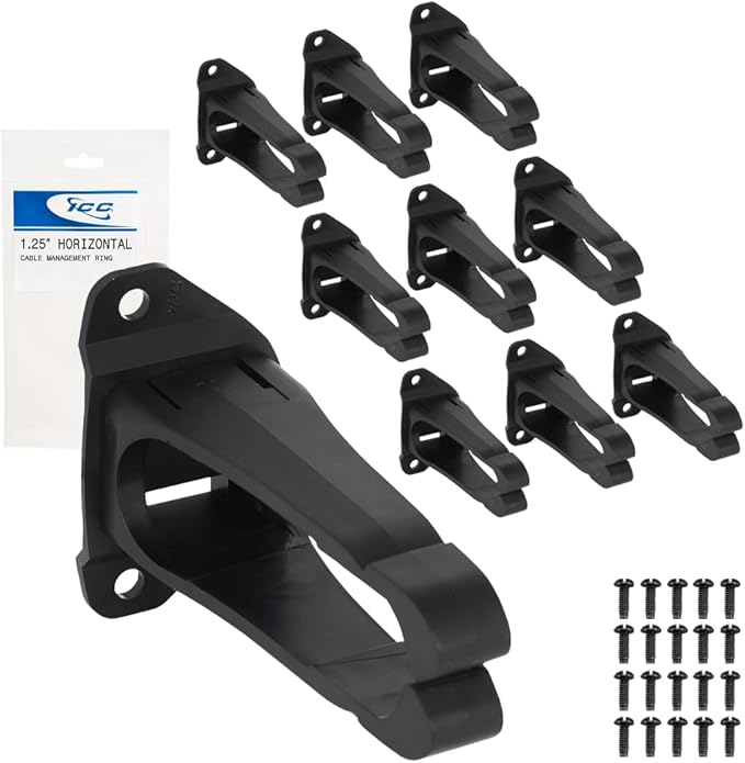 ICC 1.25” Plastic Cable Management Ring, Horizontal, Rack or Wall Mount by ICC