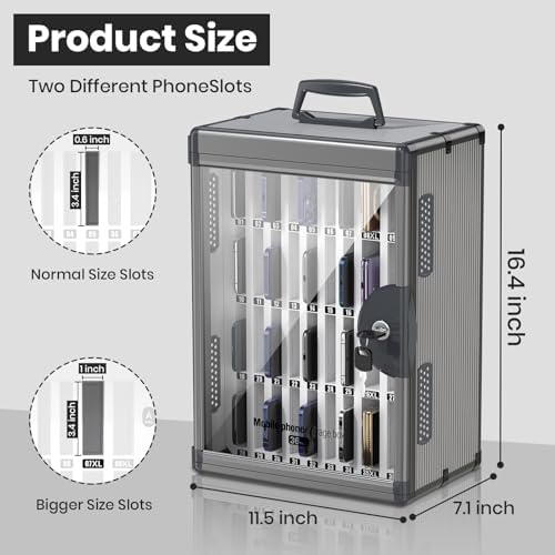36 slots cell phone locker for classroom, portable shown in use