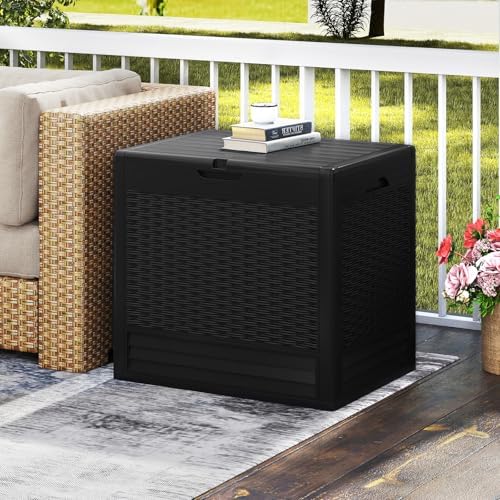 tangkula 25 gallon waterproof outdoor storage box with, close-up detail